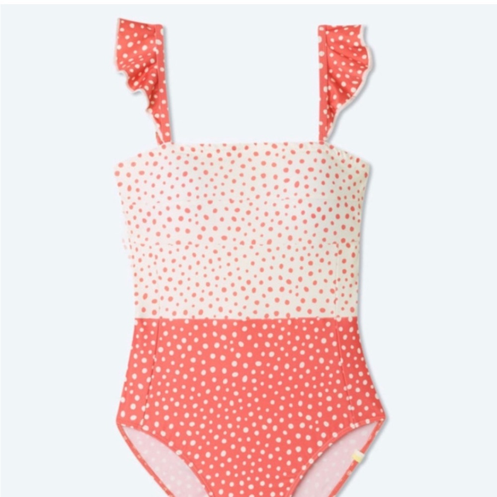 Summersalt Ruffle Oasis Swimsuit Coral Dot